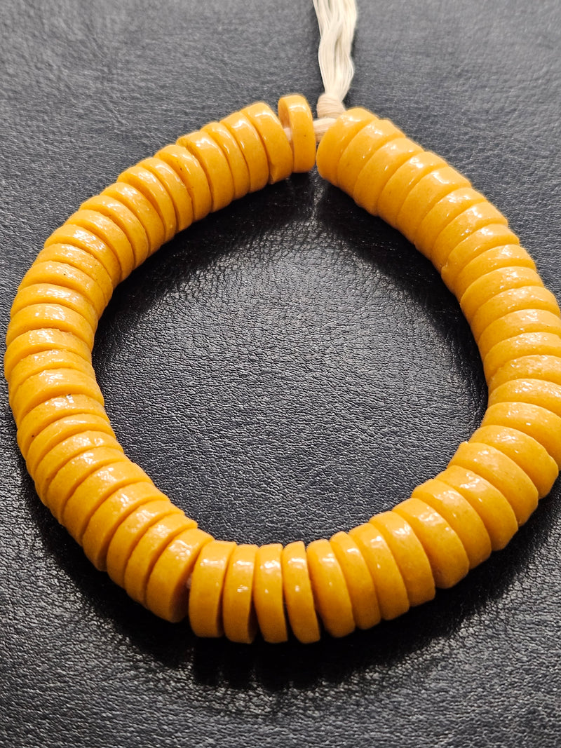 Jewelry Makers' Delight: Handcrafted 14mm Krobo Glass Spacer Beads