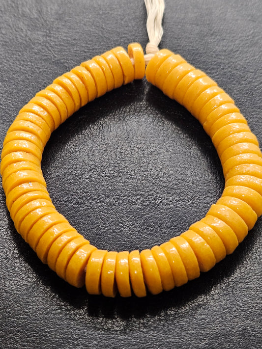 Jewelry Makers' Delight: Handcrafted 14mm Krobo Glass Spacer Beads - Aadampo