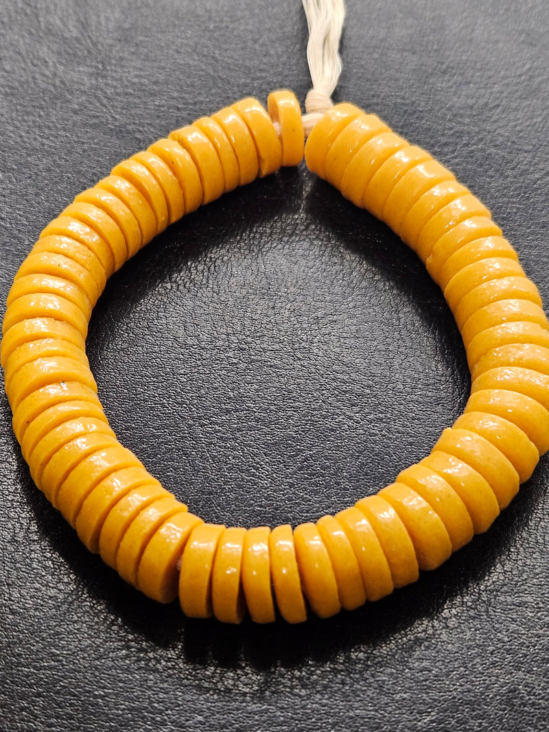 Jewelry Makers' Delight: Handcrafted 14mm Krobo Glass Spacer Beads