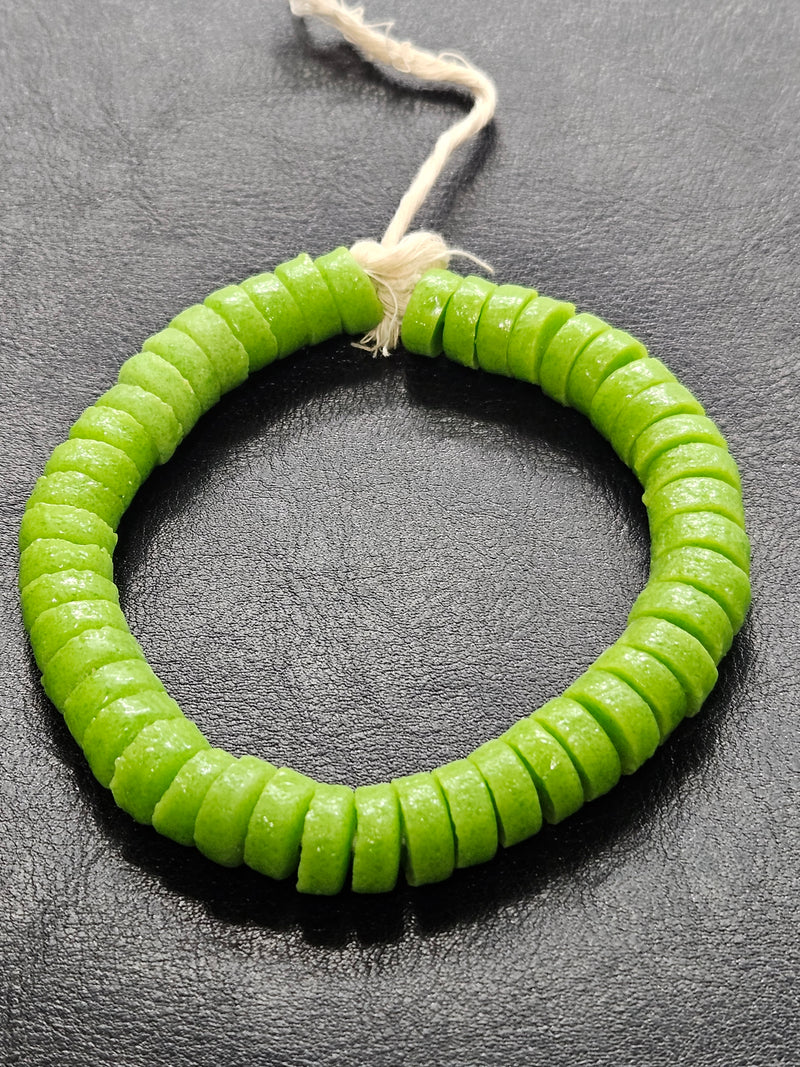 Jewelry Makers' Delight: Handcrafted 12mm - 13mm Krobo Glass Spacer Beads