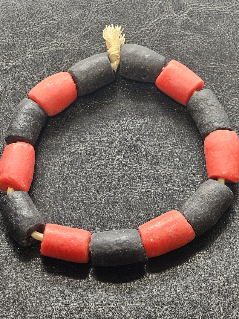 Exquisite African Beads: Krobo Tube Glass Beads for Your Crafting Projects.