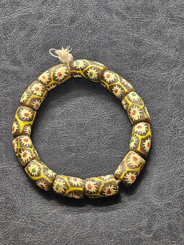 African Elegance: Krobo Powdered Glass Tube Beads for Jewelry & Crafts