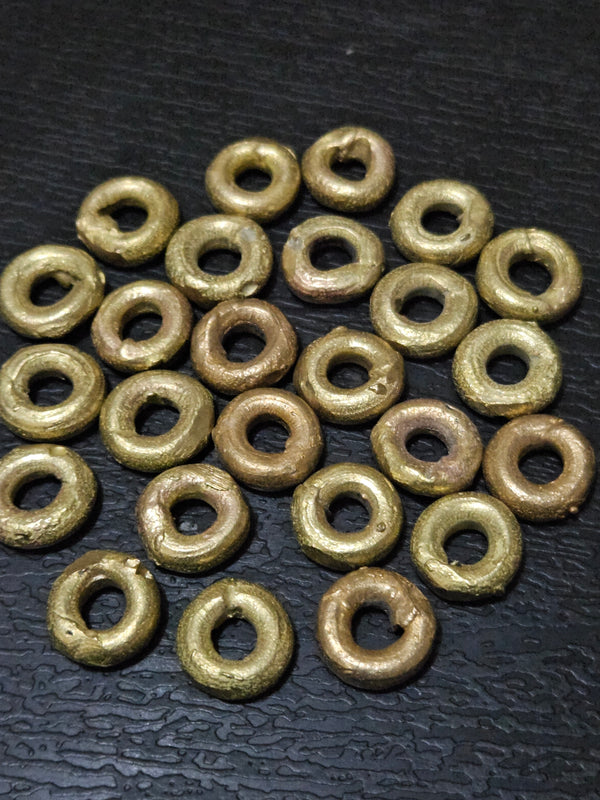 Premium African Brass Ring Spacers - 30 Count Pack for Jewelry Making and Crafts