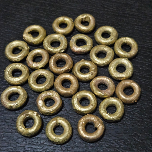 Premium African Brass Ring Spacers - 30 Count Pack for Jewelry Making and Crafts