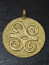 African Brass Pendant Crafted in Adinkra Symbol Humility and Strength.