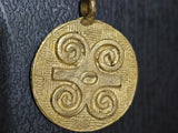 African Brass Pendant Crafted in Adinkra Symbol Humility and Strength.