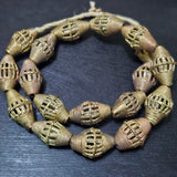 Exquisite African Brass Beads Strand for Jewelry Design - 18 Extra Large Bicones