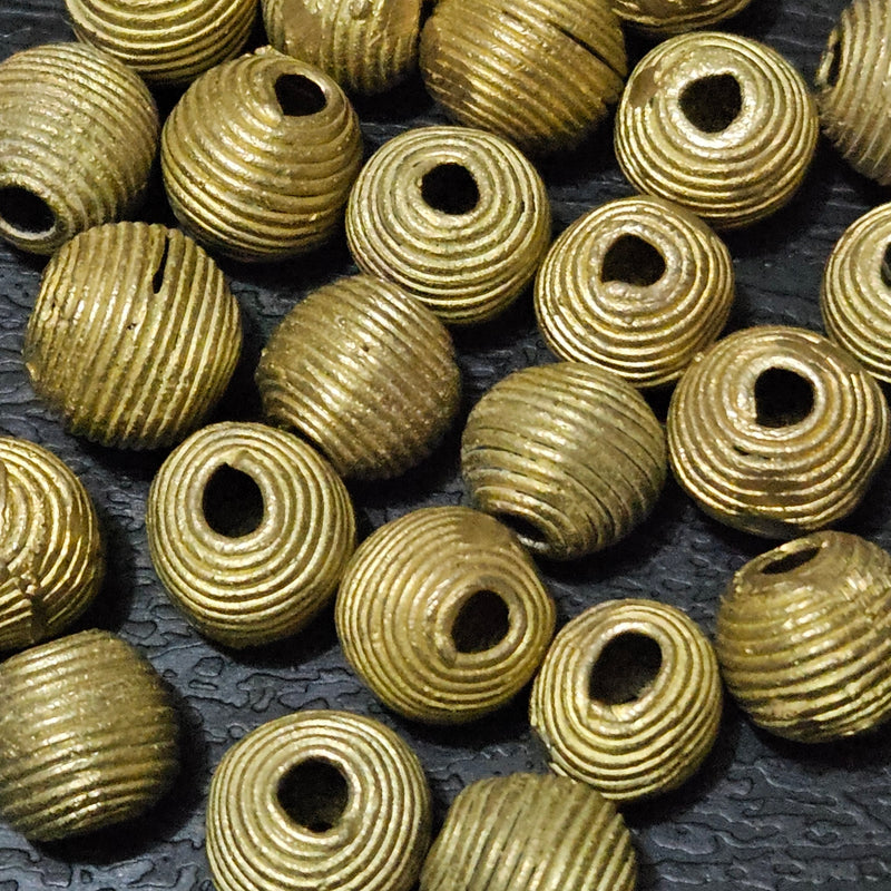 Exquisite African Brass Beads - 30 Handpicked Round Pieces for $16