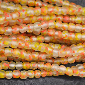 Vibrant Handcrafted Speckled Krobo Recycled Beads for Stylish Jewelry & Crafts - Aadampo