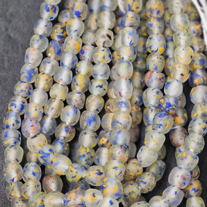 Ghana Krobo Recycled Glass Beads with Speckles for Eye-Catching Jewelry and home decor - Aadampo