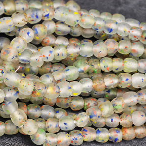 Handcrafted Speckled Krobo Beads from Ghana for Eco-Friendly Jewelry Making - Aadampo