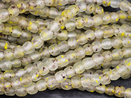 African Recycled Glass Beads with Speckles - Aadampo