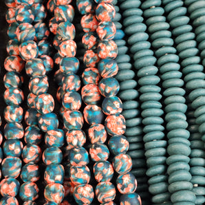 Creative Combos: Ghana Krobo Glass Bead Pairs for DIY Jewelry & Crafts - Aadampo