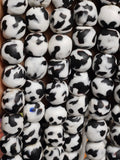 White and Black Fused African Recycled Glass Beads - Aadampo