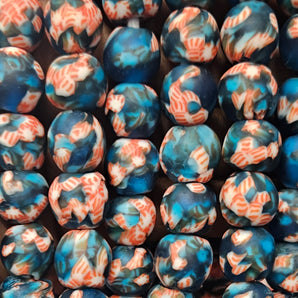 Multicolored Krobo Recycled Glass Beads - Handcrafted African Beads for Bold Jewelry Designs