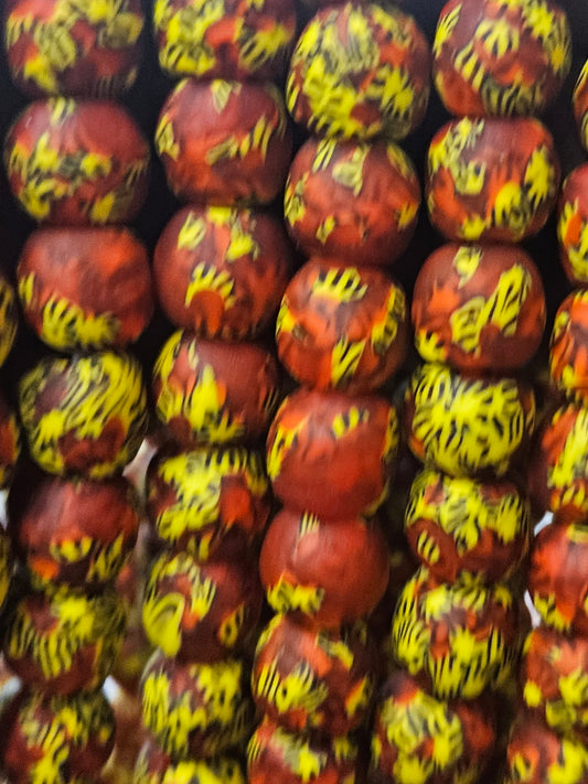 Vibrant Multicolored Fused Krobo Glass Beads - Recycled Eco-Friendly Beads for Jewelry Making