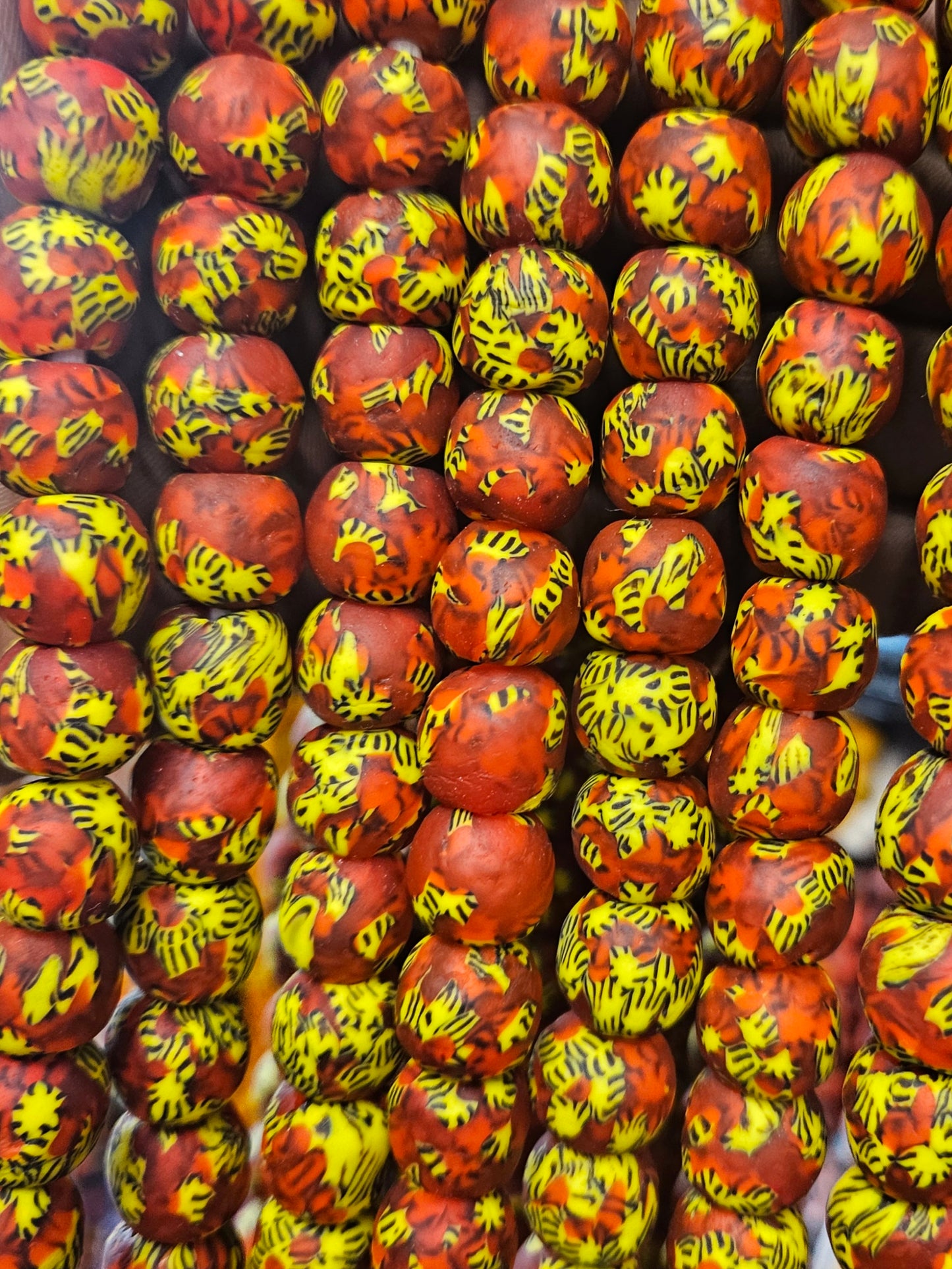 Vibrant Multicolored Fused Krobo Glass Beads - Recycled Eco-Friendly Beads for Jewelry Making