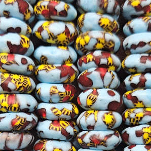 Ethically Made Fused African Recycled Glass Beads – Multicolored Rondelles for Boho Jewelry