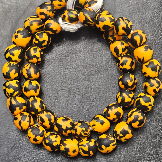 Refractured African Recycled Glass Beads – Large Hole Beads for Fall Arts and Crafts Projects
