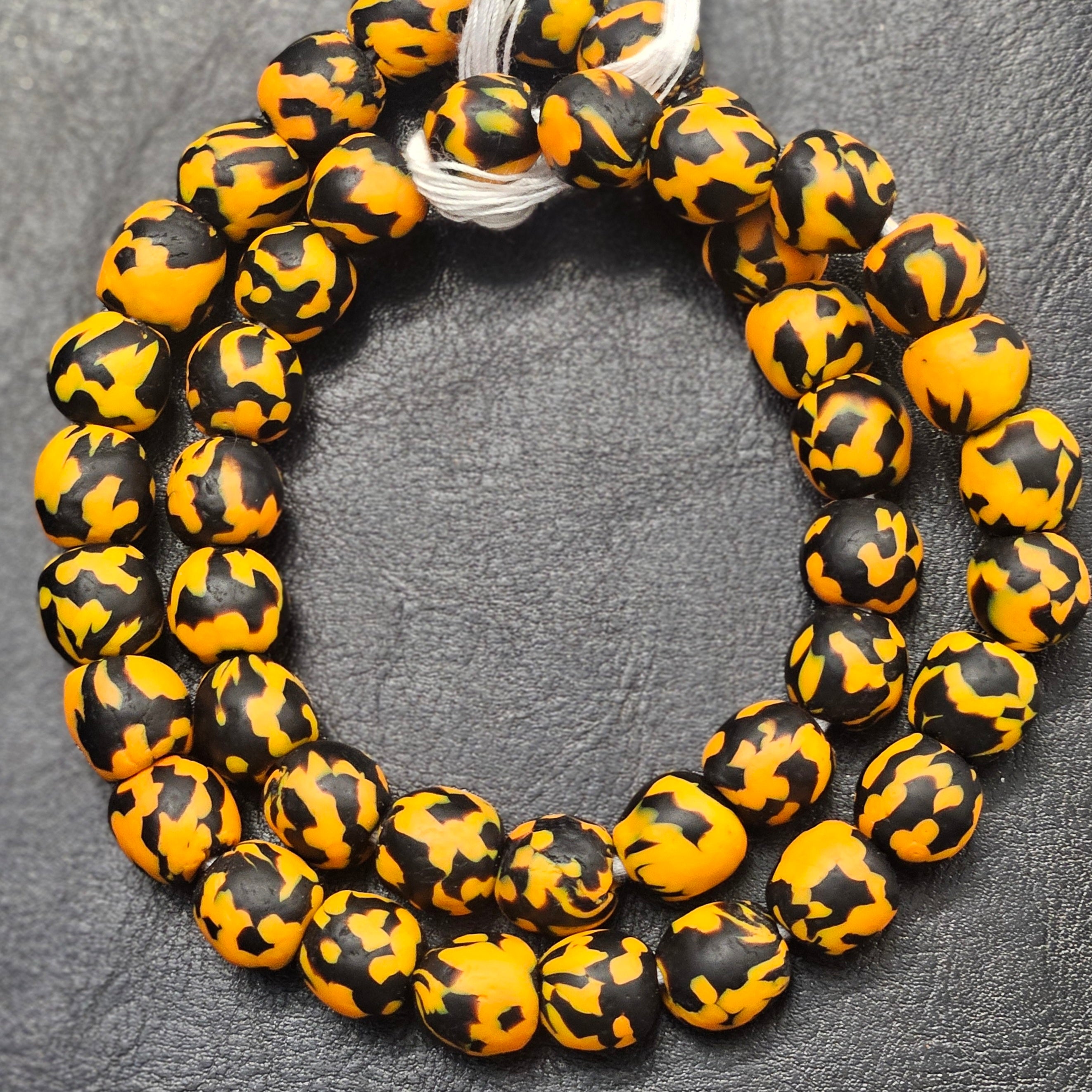 Refractured African Recycled Glass Beads – Large Hole Beads for Fall Arts and Crafts Projects