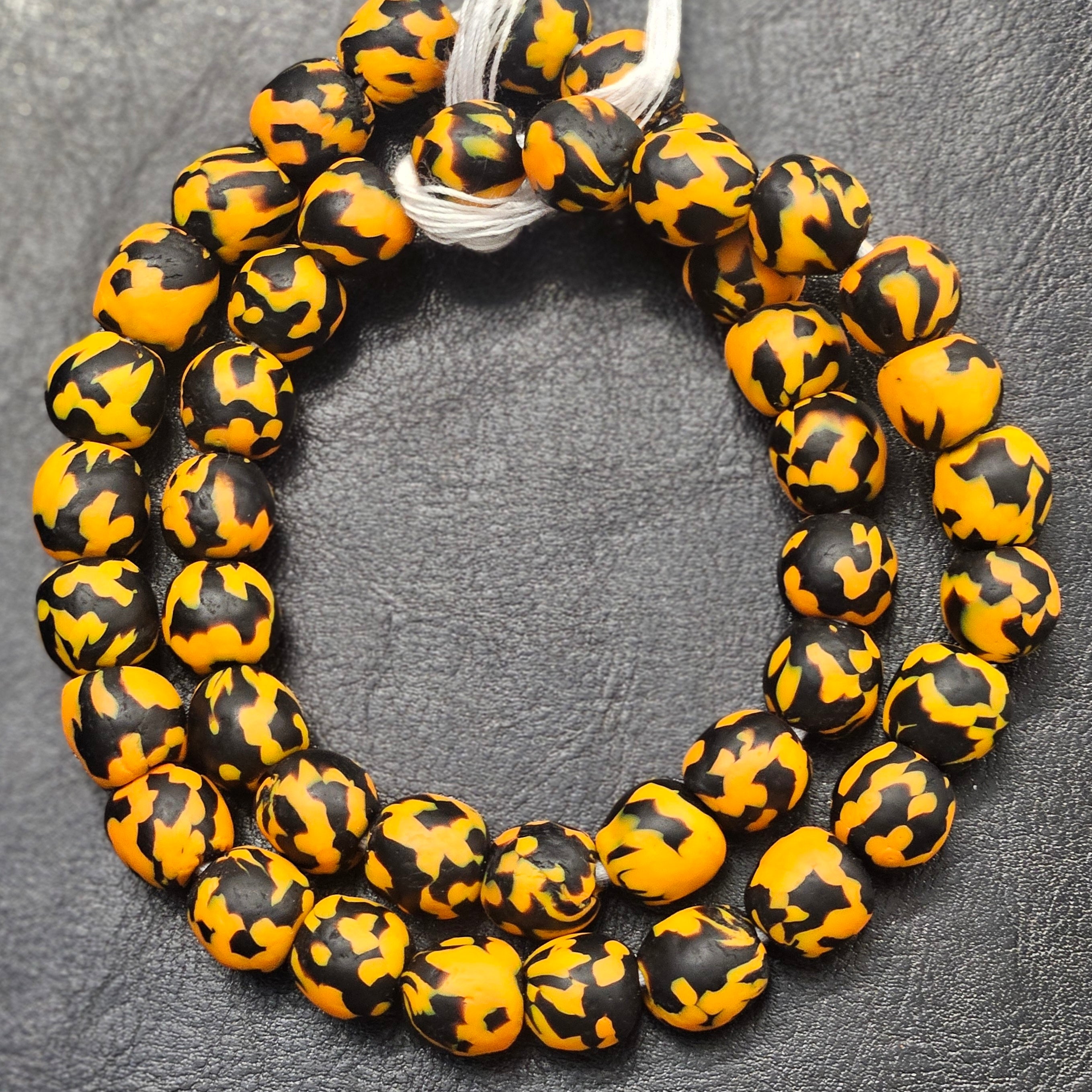 Refractured African Recycled Glass Beads – Large Hole Beads for Fall Arts and Crafts Projects