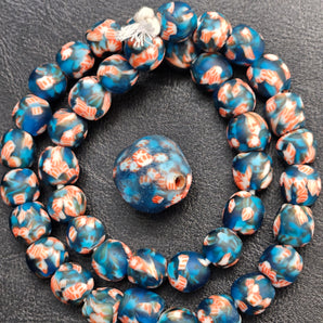 African Handmade Recycled Glass Beads – Large Hole Multicolored Beads for Custom Jewelry