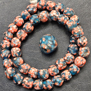 Fused African Recycled Glass Beads – Large Hole Multicolored Beads for Statement Jewelry Design