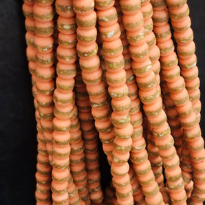 Orange Handcrafted Krobo Recycled Glass Beads - A Touch of Ghana for Your Creations