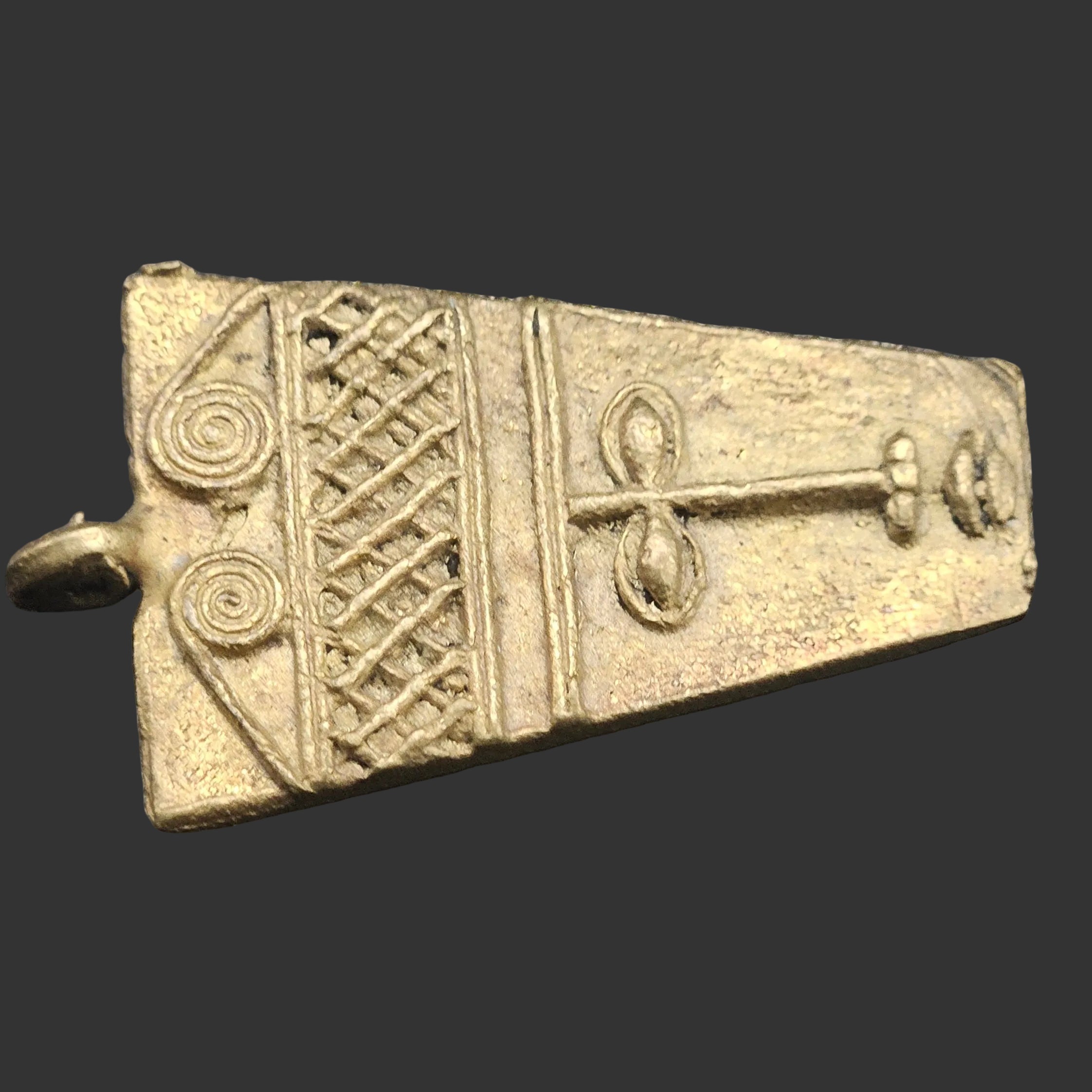 African Brass Pendant, Ancient tribal mask pendant, Ghana Brass Pendants, Ashanti brass pendant