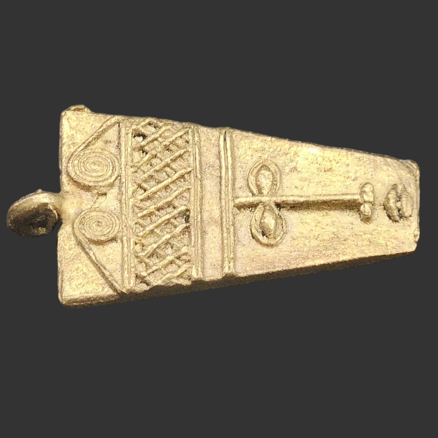 African Brass Pendant, Ancient tribal mask pendant, Ghana Brass Pendants, Ashanti brass pendant