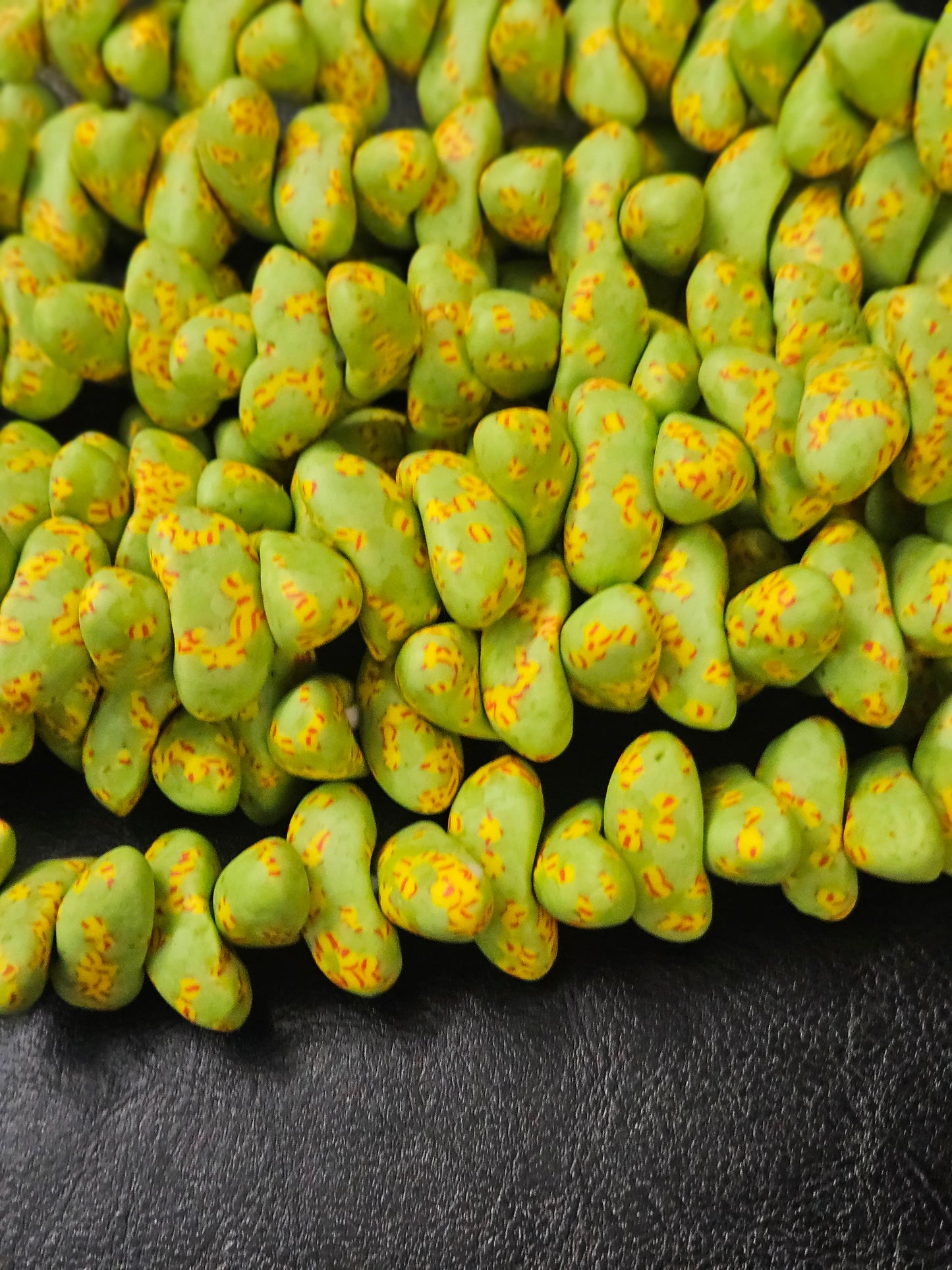 XLarge Canoe-Shaped African Recycled Glass Beads – #4809