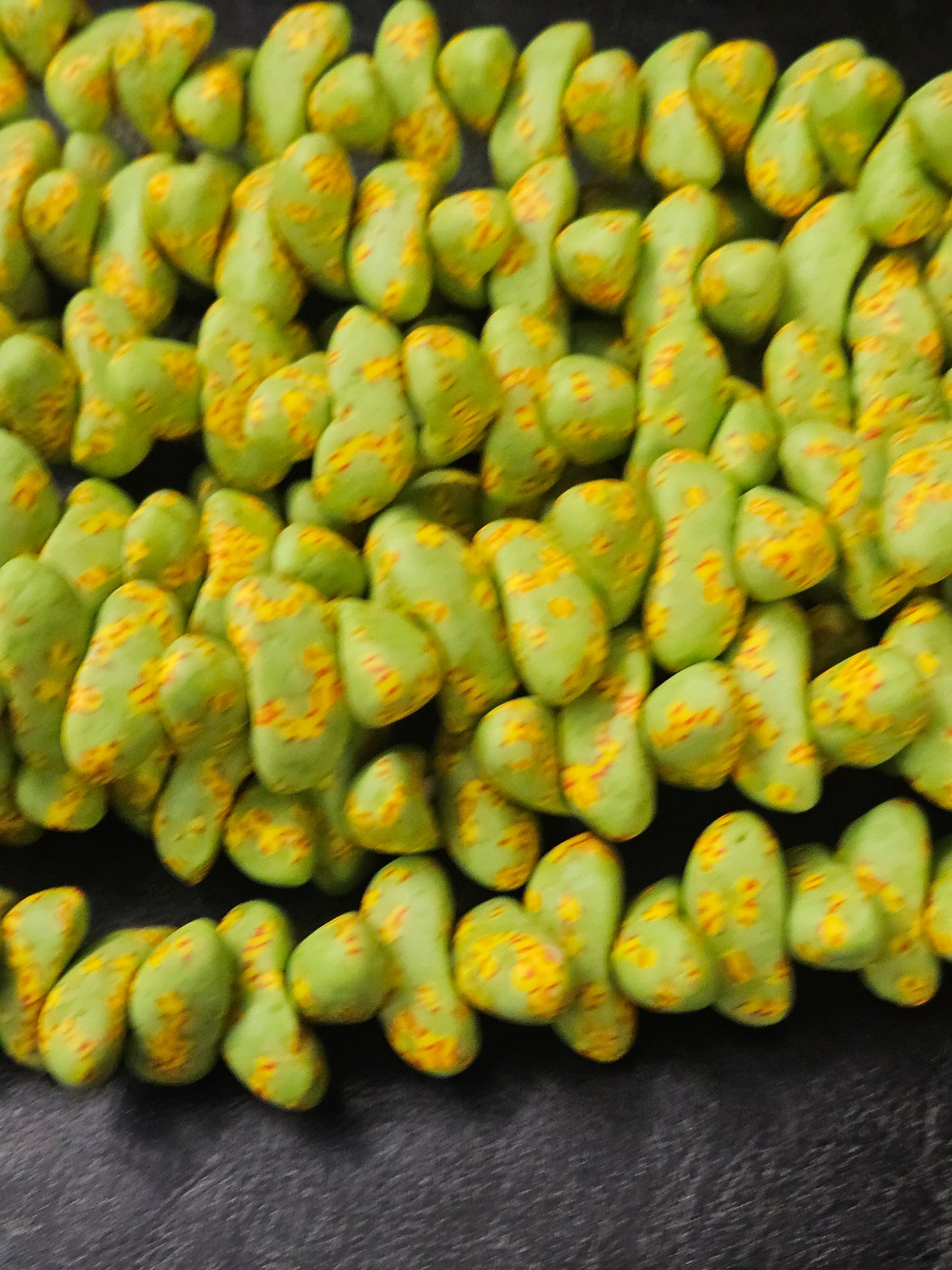 XLarge Canoe-Shaped African Recycled Glass Beads – #4809