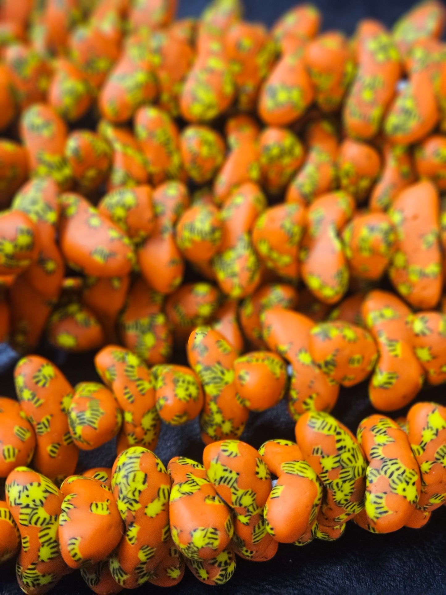 XLarge Canoe-Shaped African Recycled Glass Beads – #4813