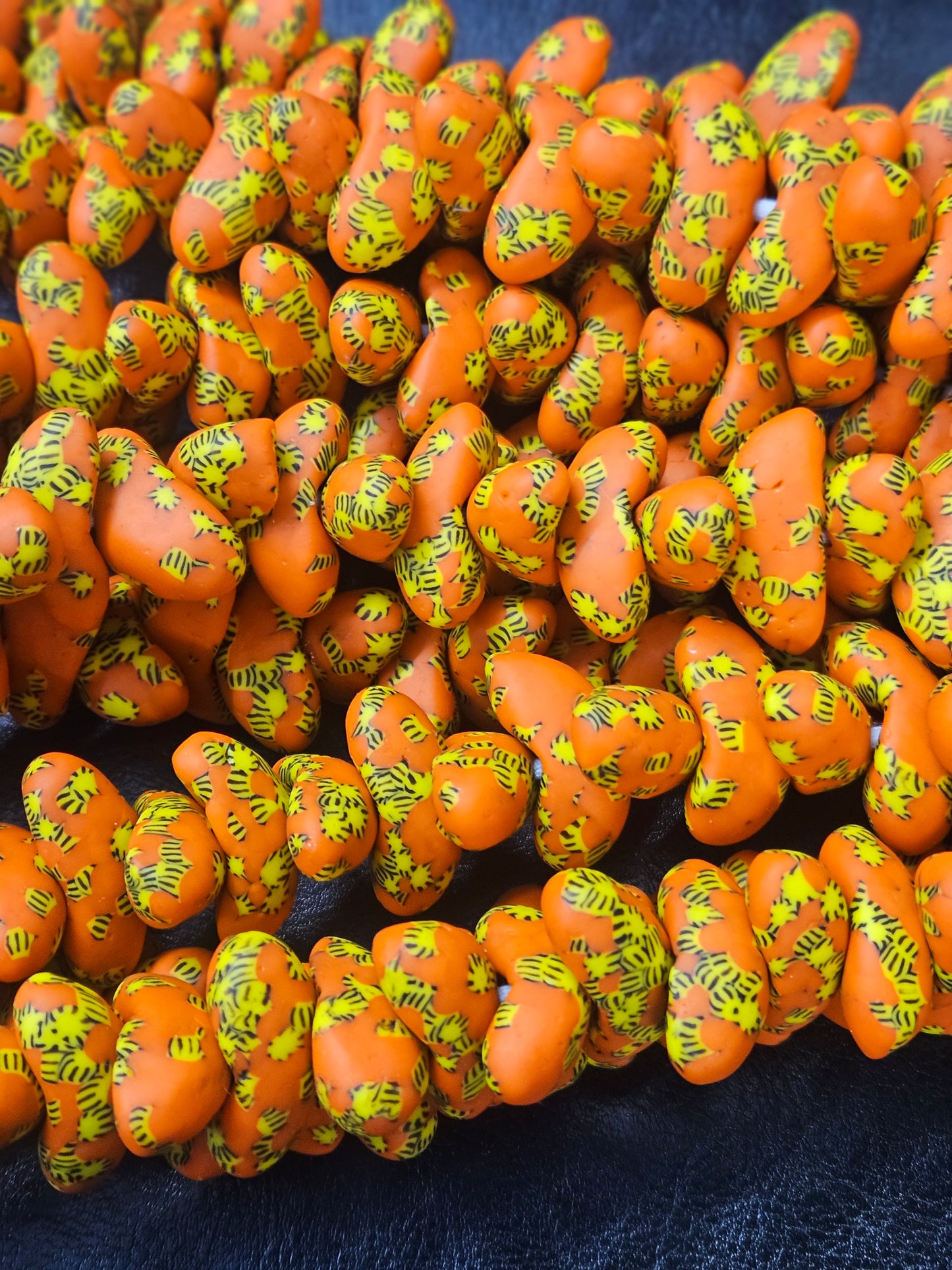 XLarge Canoe-Shaped African Recycled Glass Beads – #4813