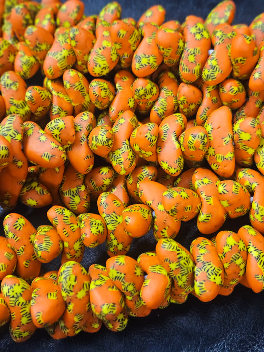 XLarge Canoe-Shaped African Recycled Glass Beads – #4813