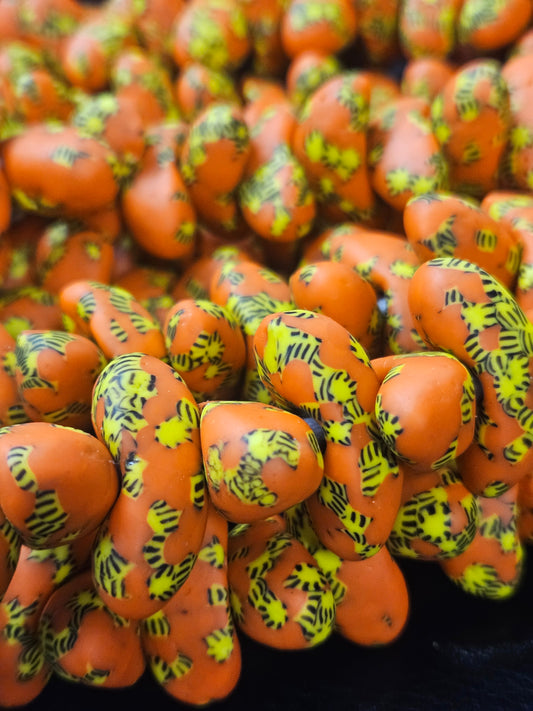 XLarge Canoe-Shaped African Recycled Glass Beads – #4813