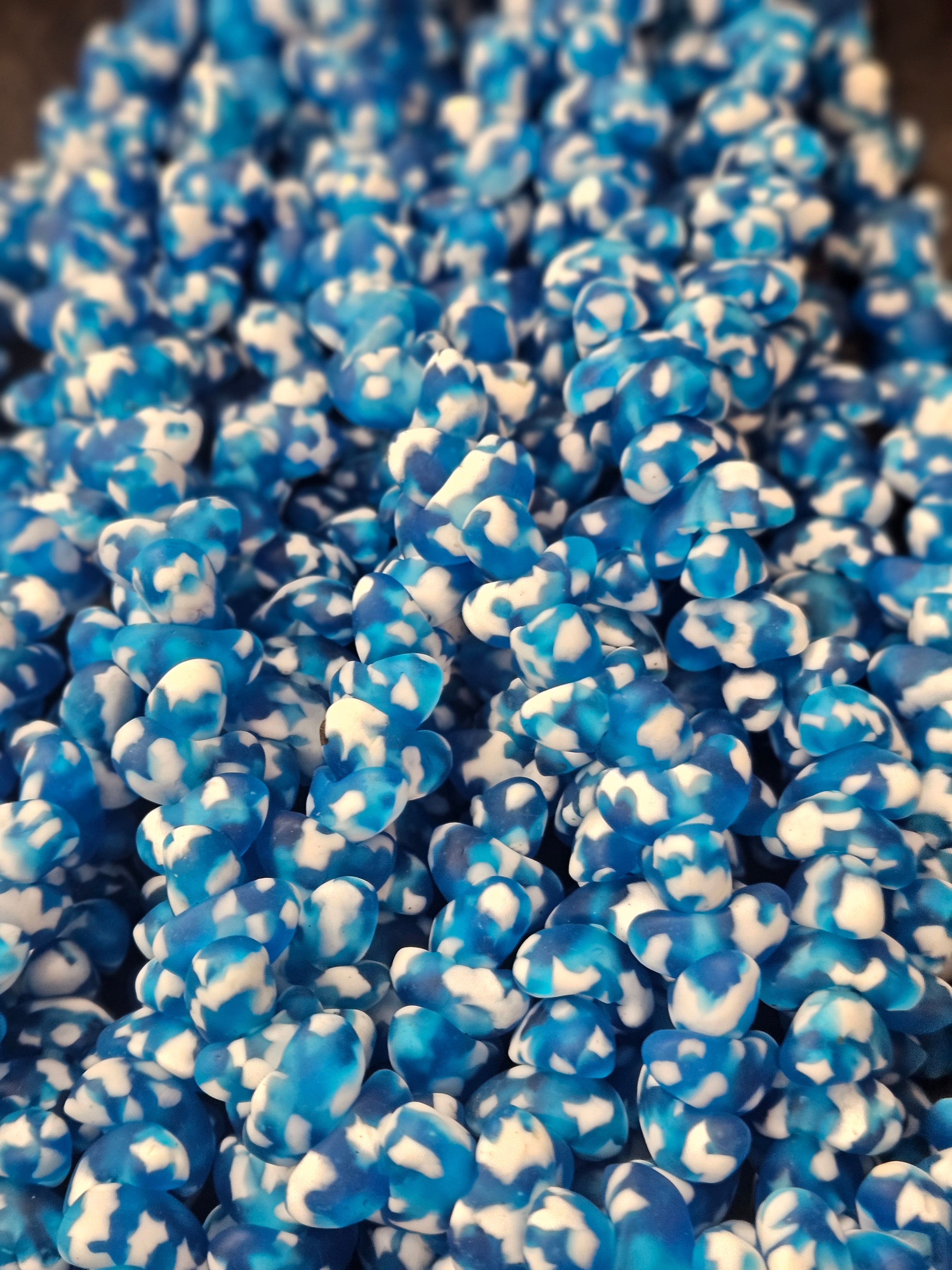 Small Canoe-Shaped African Recycled Glass Beads – #4109