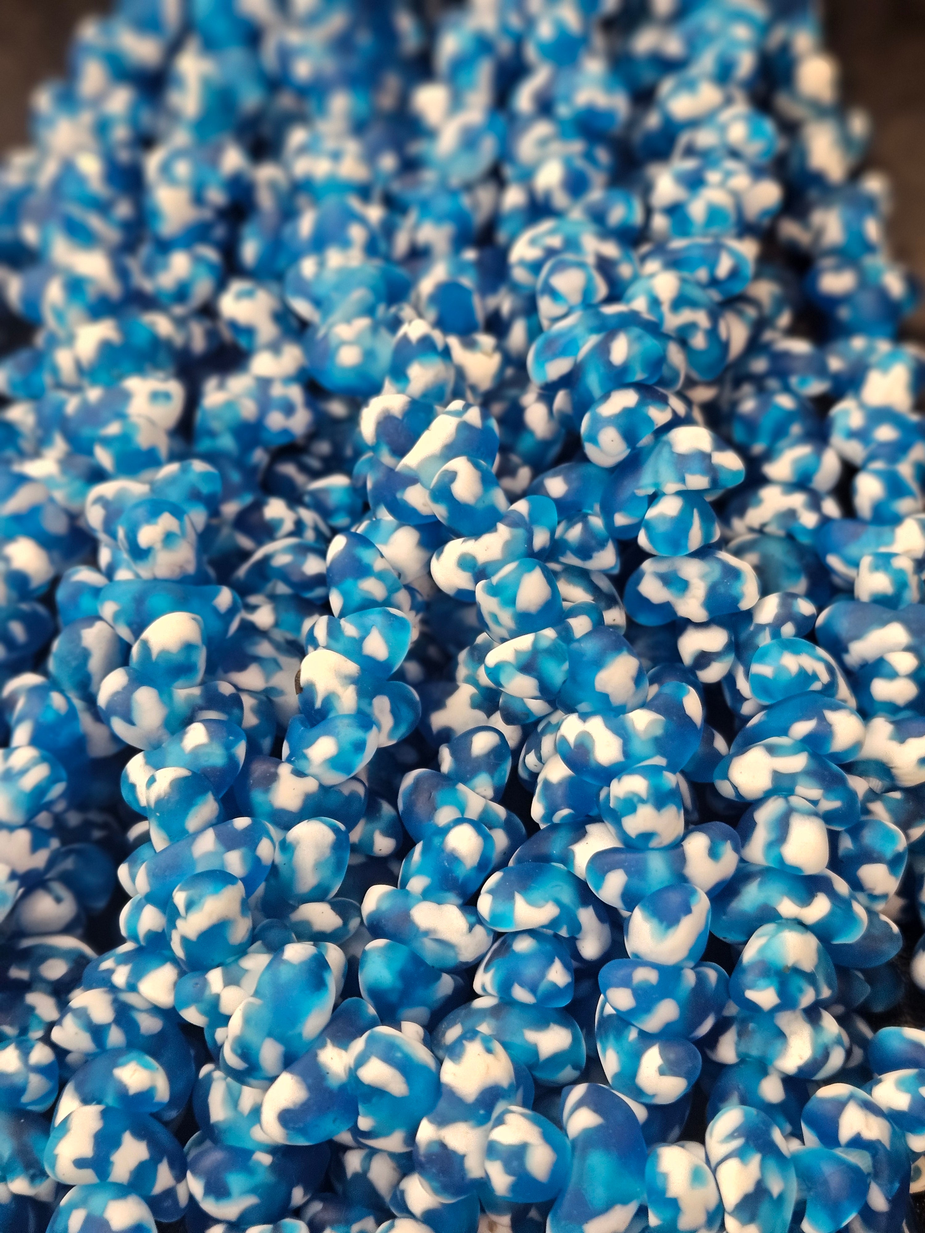 Small Canoe-Shaped African Recycled Glass Beads – #4109