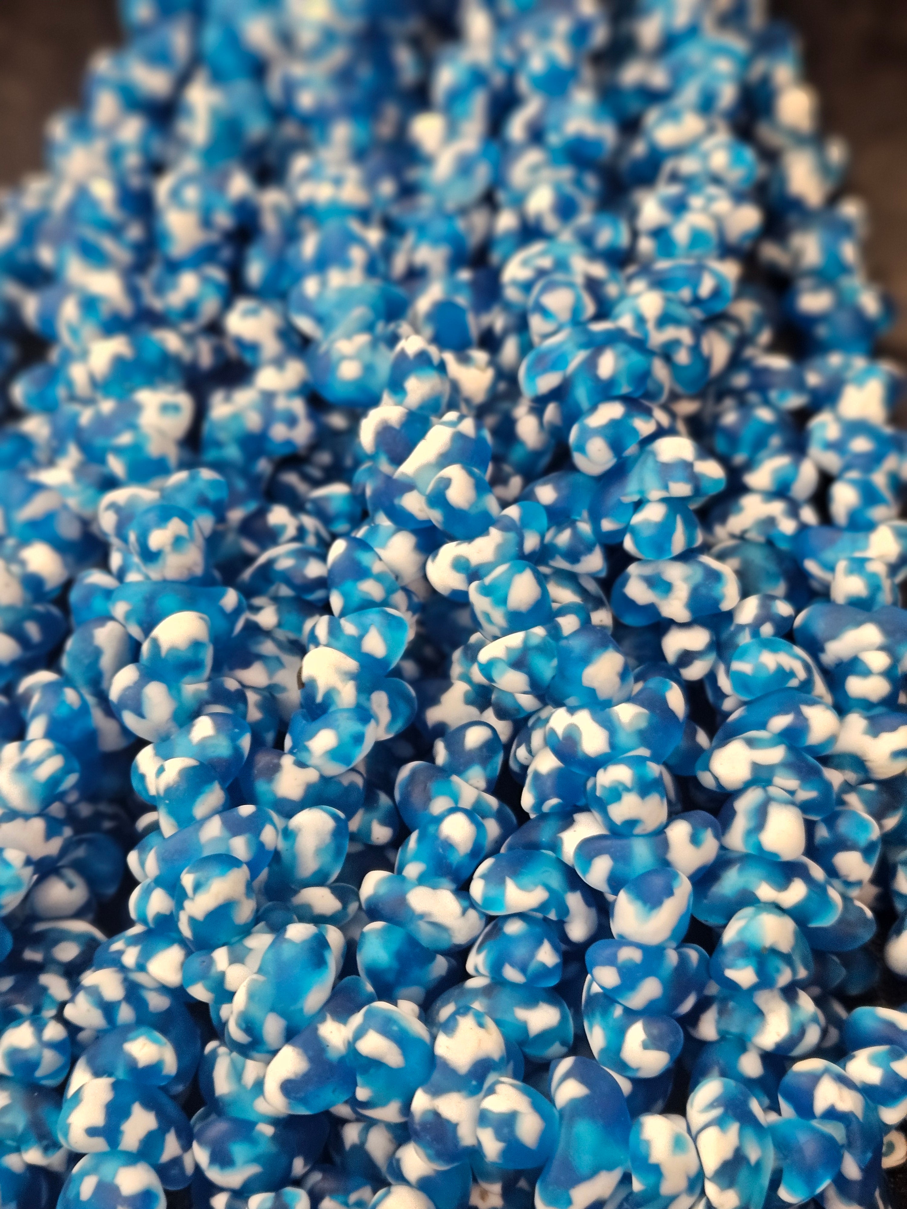 Small Canoe-Shaped African Recycled Glass Beads – #4109