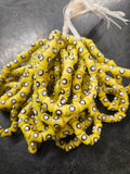 Painted African Recycled Glass Beads - Small Tube Beads #1114