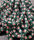 Painted African Recycled Glass Beads - Small Tube Beads #1117