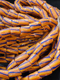 Painted African Recycled Glass Beads - Medium Tube Beads #1305