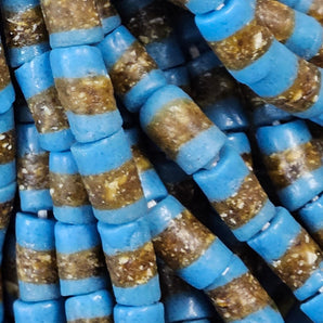 Handcrafted African Recycled Glass Beads - Medium Tube Beads #1352