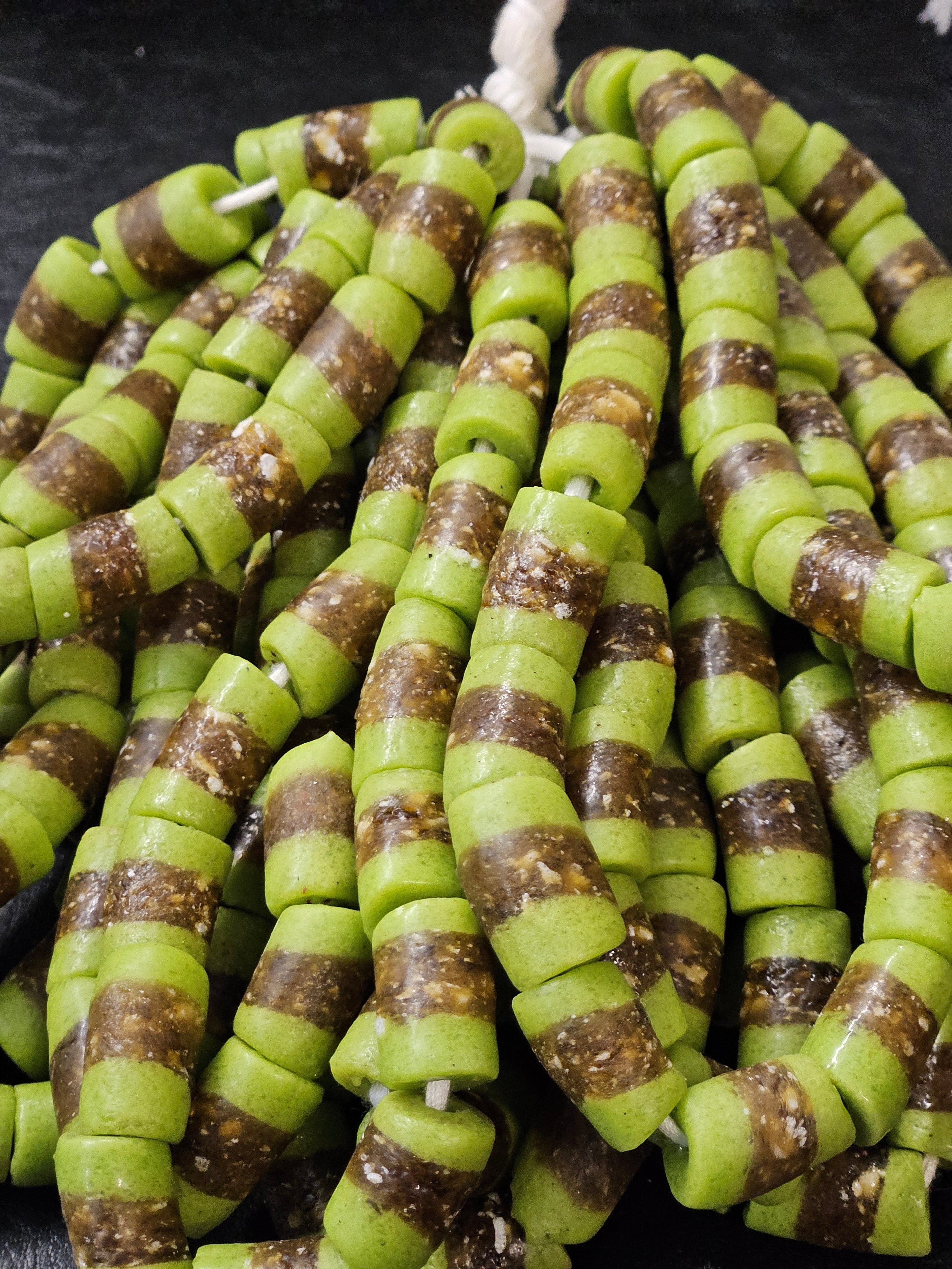 Handcrafted African Recycled Glass Beads - Medium Tube Beads #1351