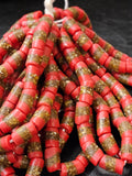 Handcrafted African Recycled Glass Beads - Medium Tube Beads #1354