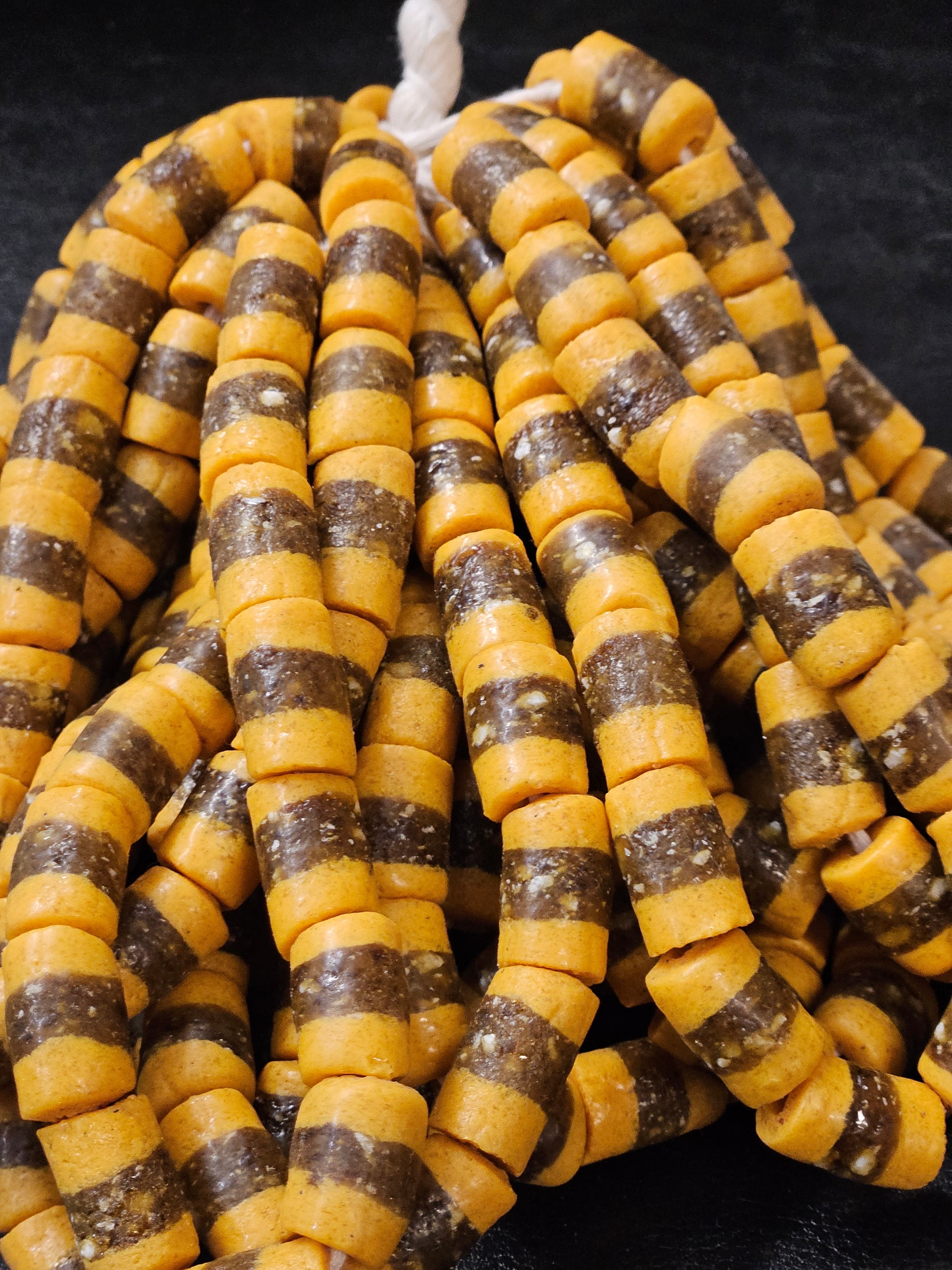 Handcrafted African Recycled Glass Beads - Medium Tube Beads #1356