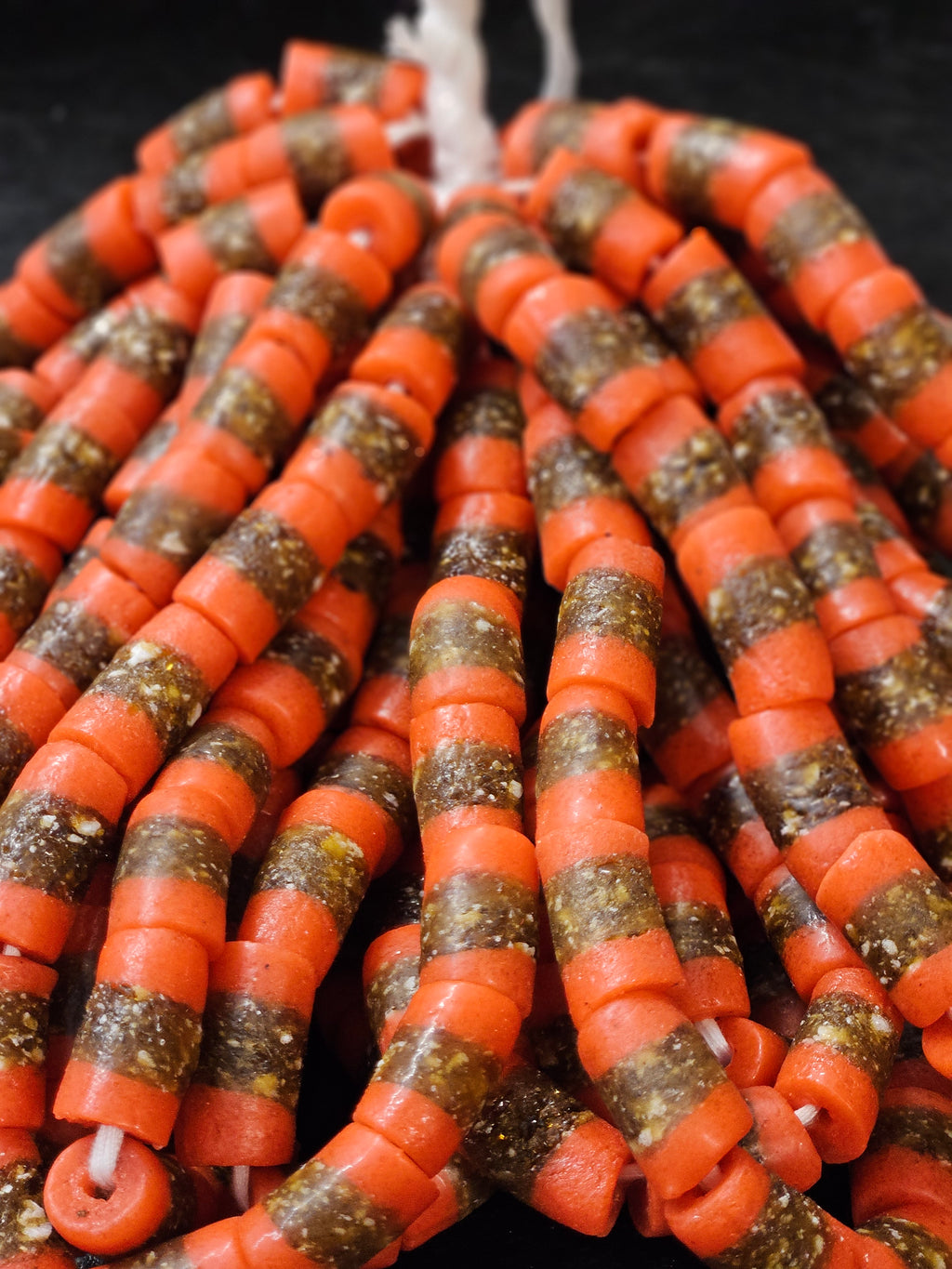 Handcrafted African Recycled Glass Beads - Medium Tube Beads #1357