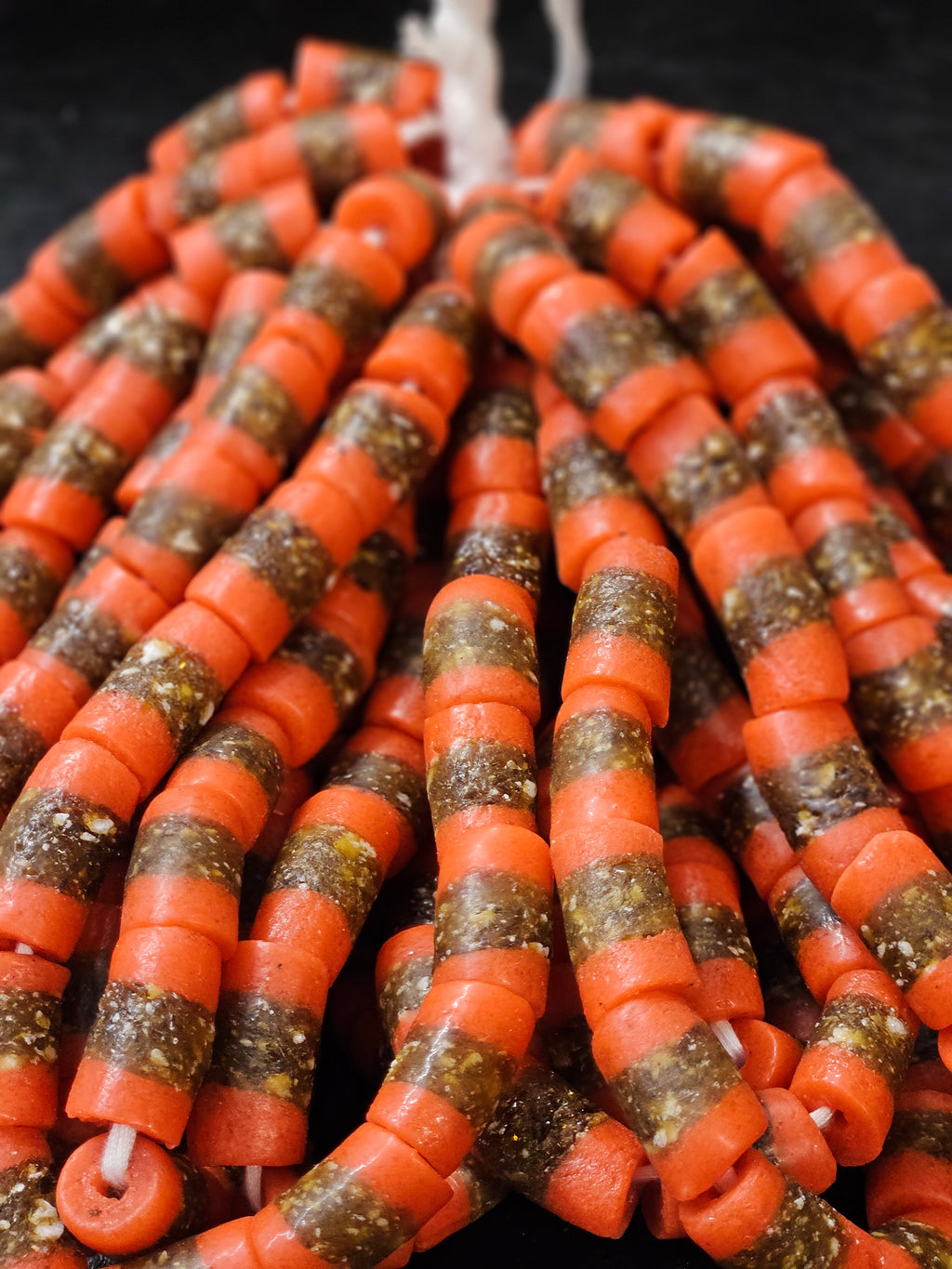 Handcrafted African Recycled Glass Beads - Medium Tube Beads #1357