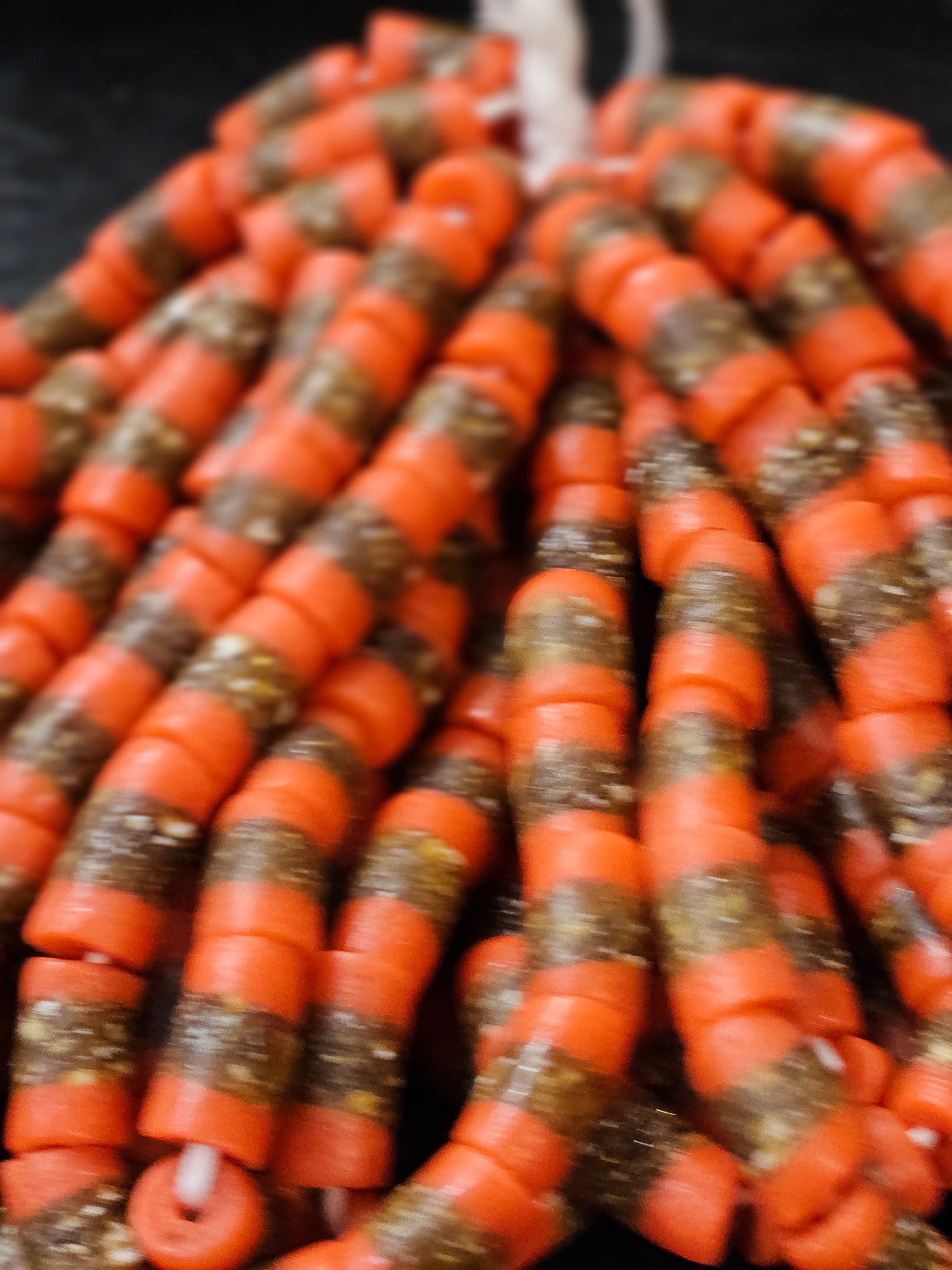 Handcrafted African Recycled Glass Beads - Medium Tube Beads #1357