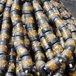 Handcrafted African Recycled Glass Beads - Medium Tube Beads #1358